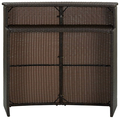 barbord til haven 120x55x110 cm polyrattan brun