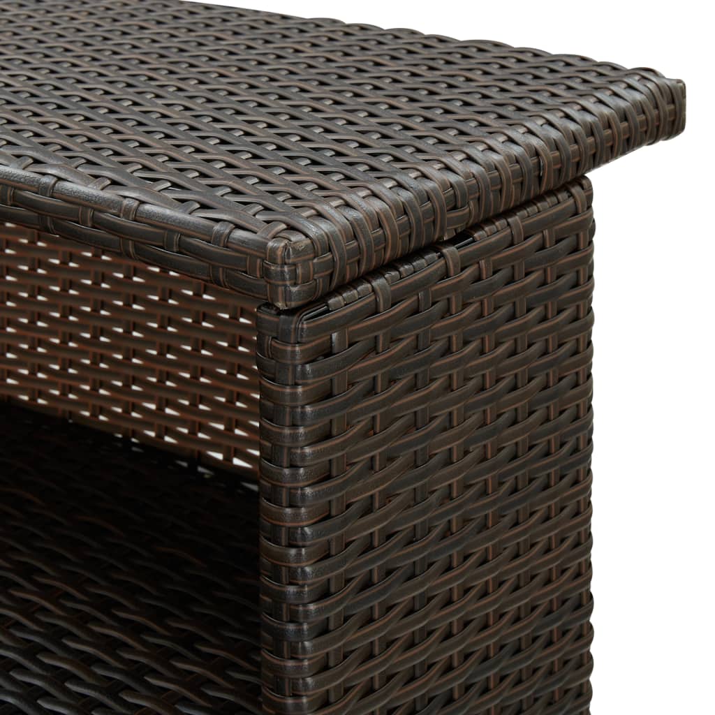 barbord til haven 120x55x110 cm polyrattan brun