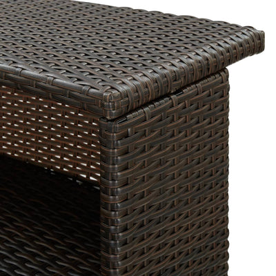 barbord til haven 120x55x110 cm polyrattan brun