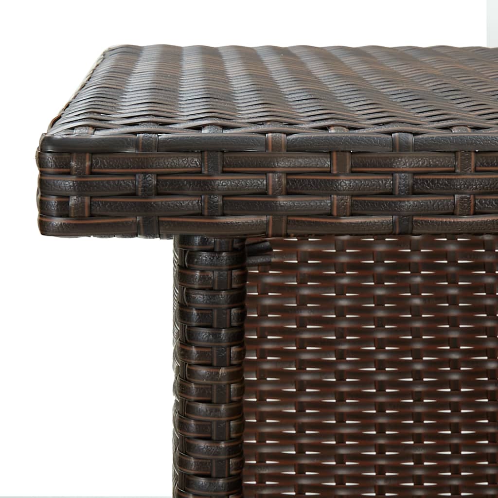 hjørnebarbord 100x50x105 cm polyrattan brun