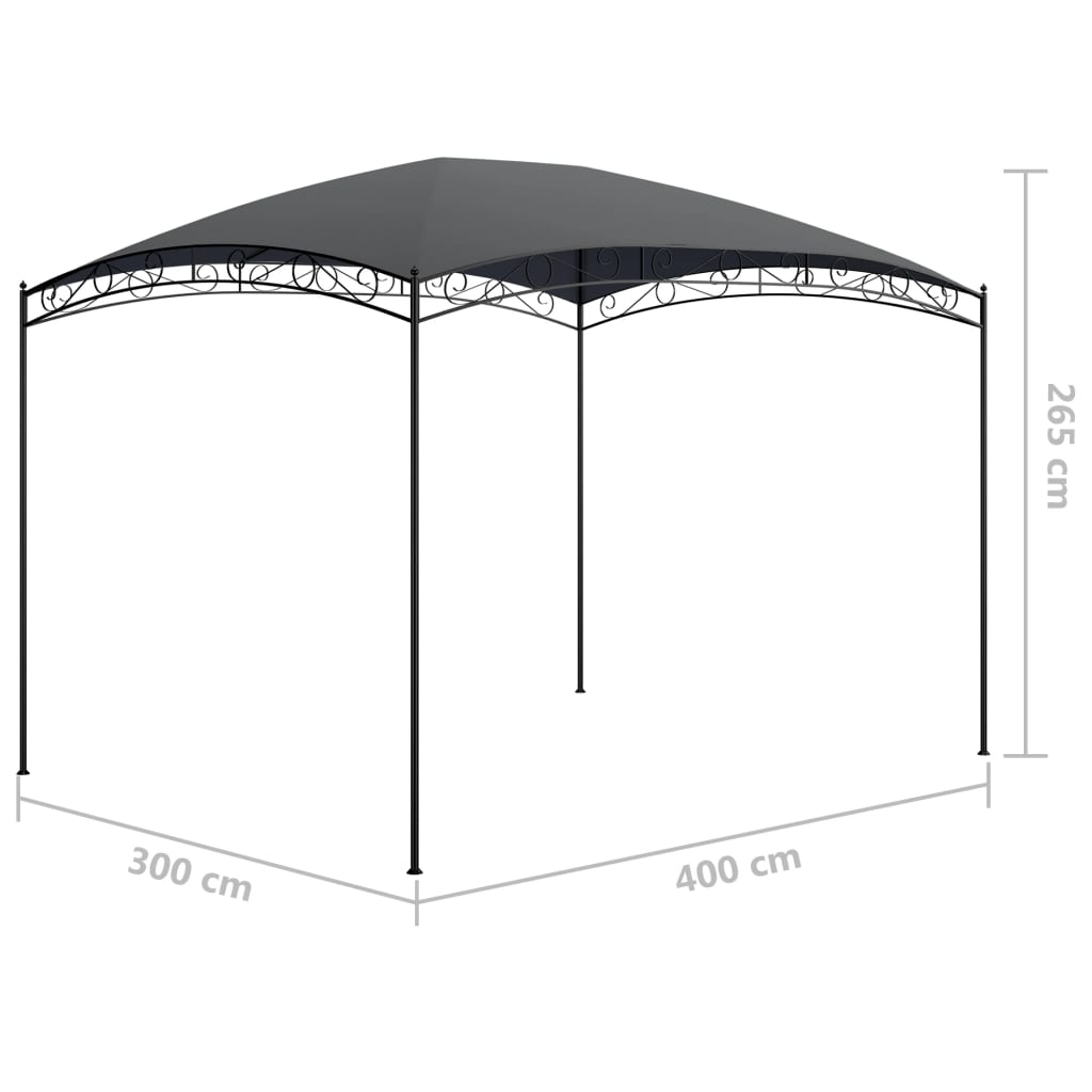 havepavillon 3x4x2,65 m 180 g/m² antracitgrå