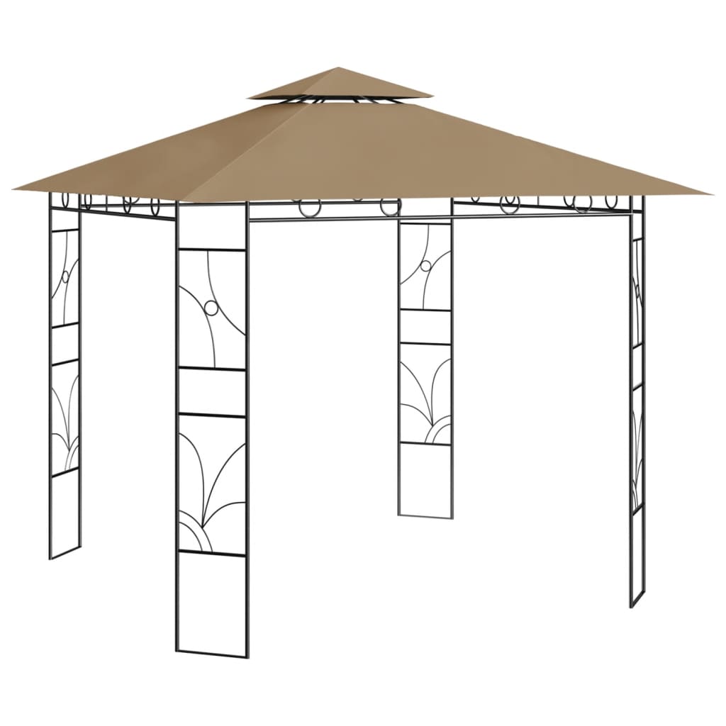 pavillon 3x3x2,7 m 160 g/m² gråbrun