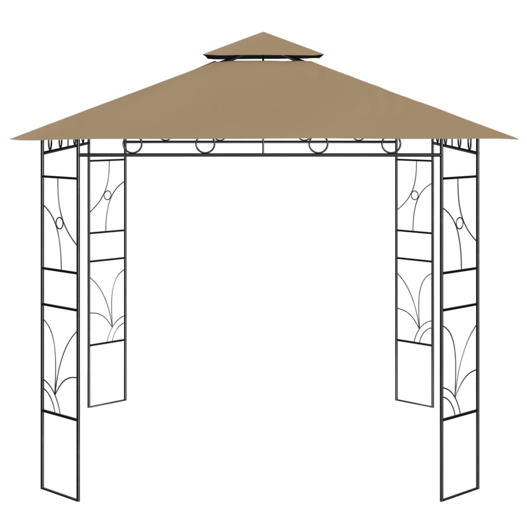 pavillon 3x3x2,7 m 160 g/m² gråbrun