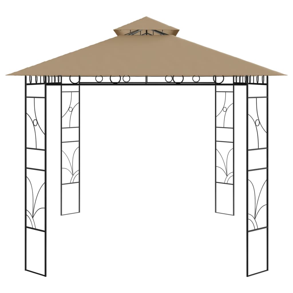 pavillon 4x3x2,7 m 160 g/m² gråbrun