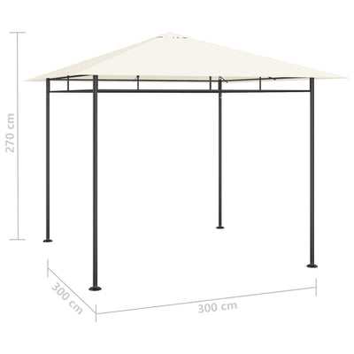 pavillon 3x3x2,7 m 180 g/m² cremefarvet