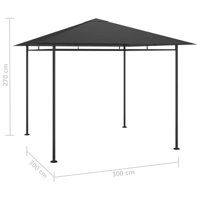 pavillon 3x3x2,7 m 180 g/m² antracitgrå