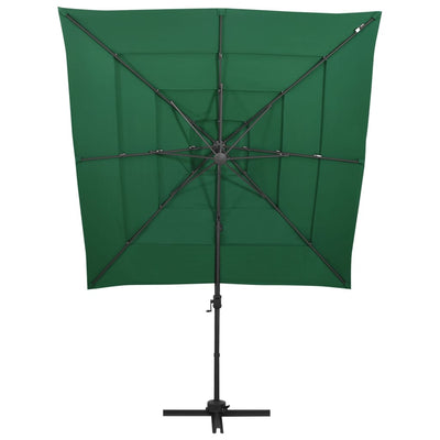 parasol med aluminiumsstang 4 niveauer 250x250 cm grøn