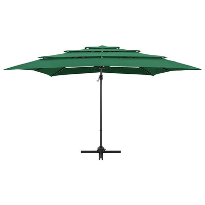 parasol med aluminiumsstang 4 niveauer 250x250 cm grøn