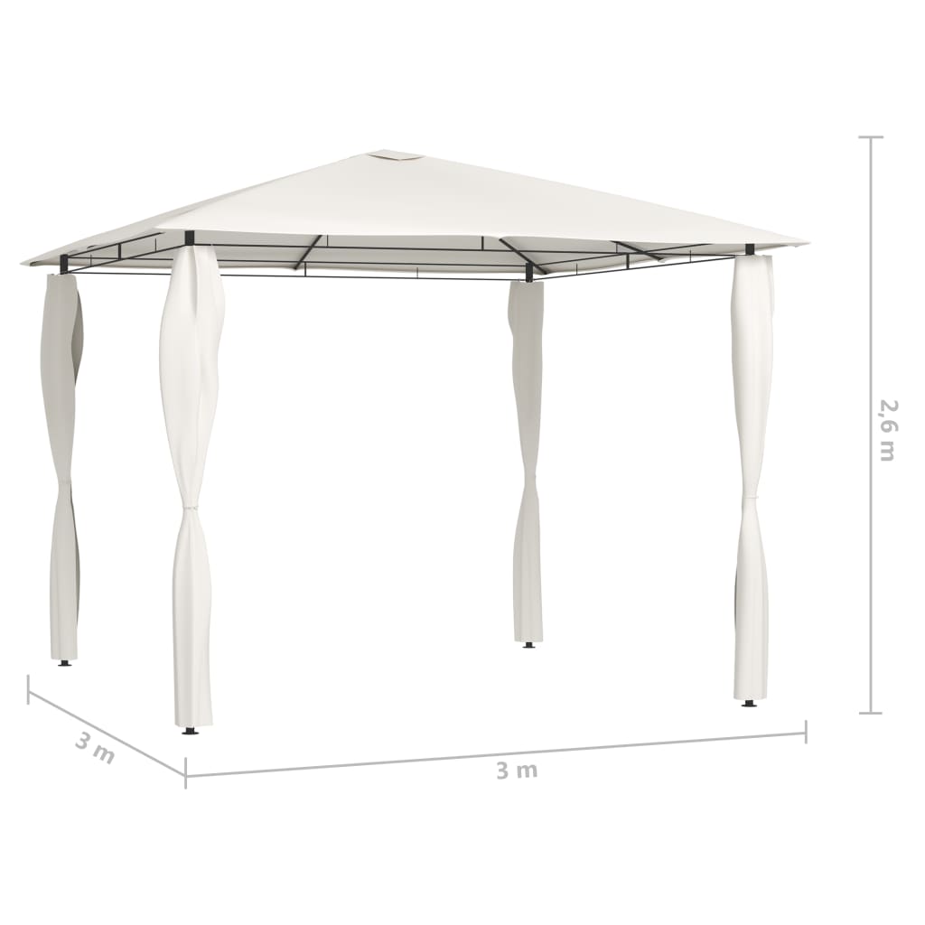 med stolpeovertræk 3x3x2,6 m 160 g/m² cremefarvet