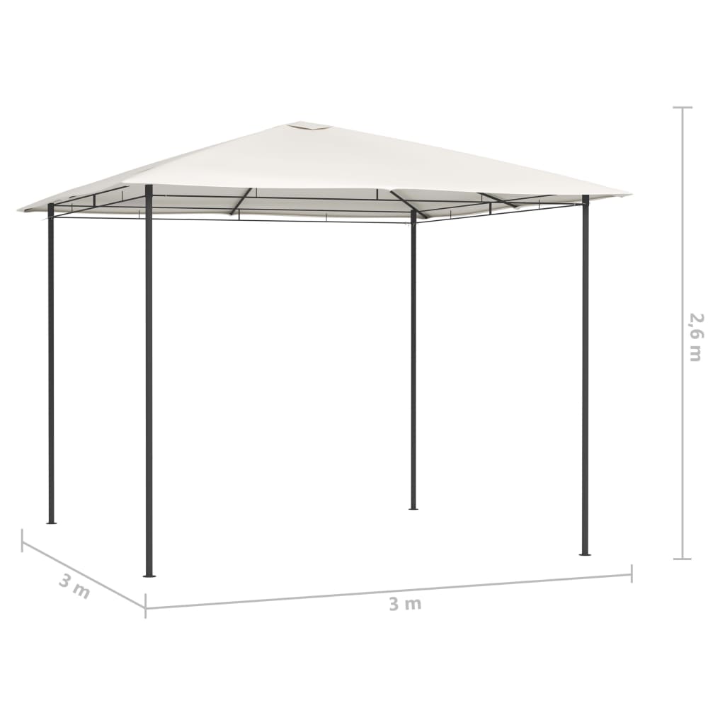 pavillon 3x3x2,6 m 160 g/m² cremefarvet