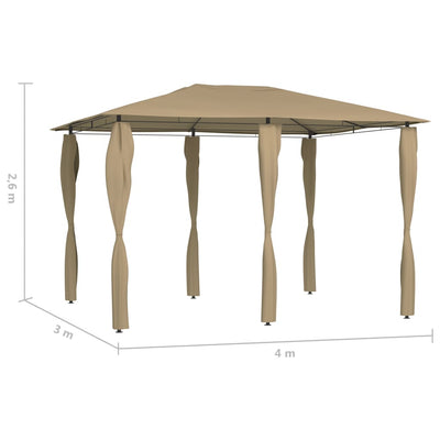 vidaXL med stolpeovertræk 3x4x2,6 m 160 g/m² gråbrun