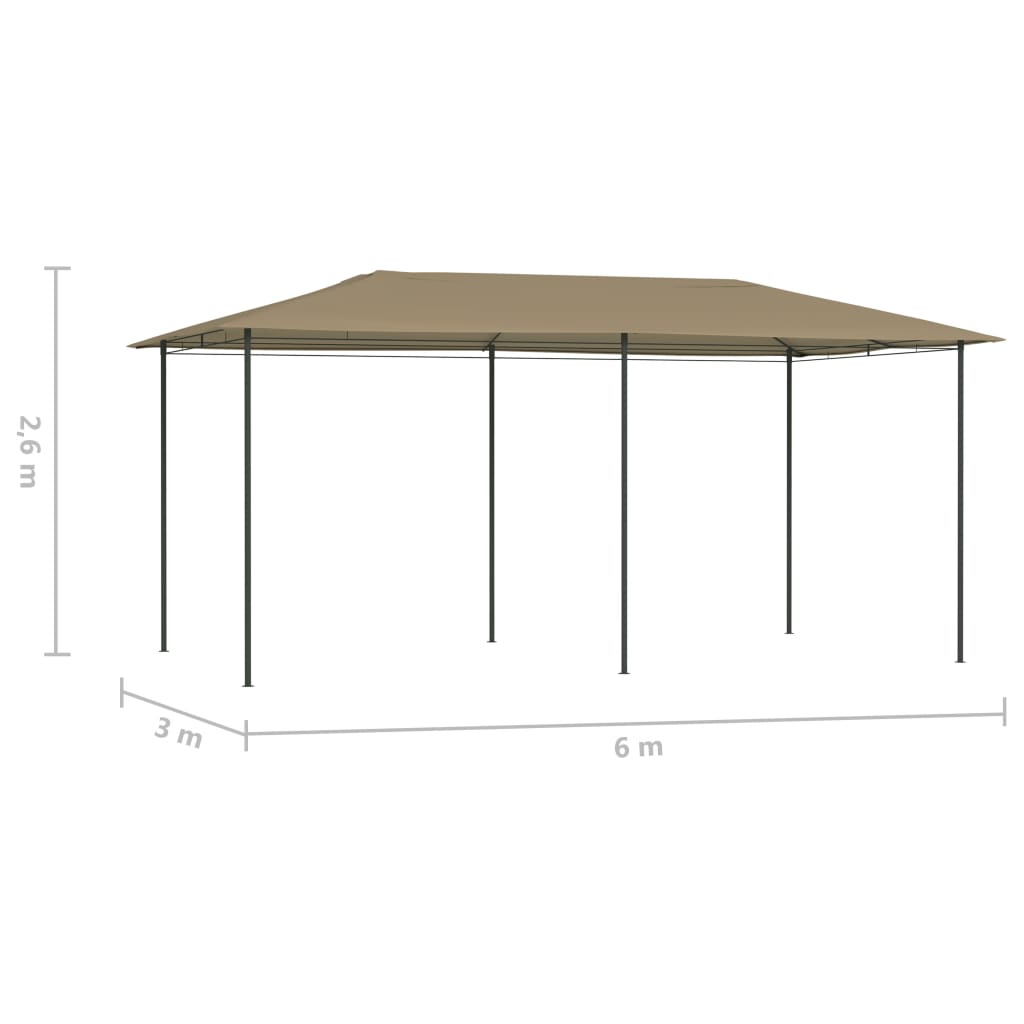 pavillon 2,98x5,3x2,59 m 160 g/m² gråbrun