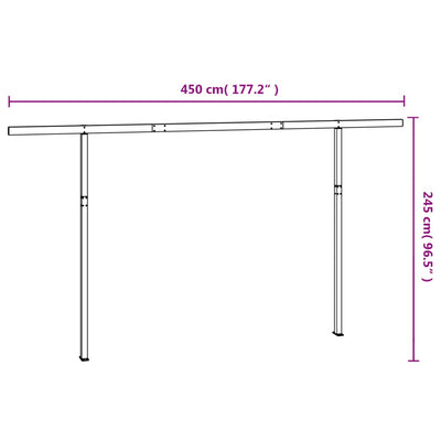 markisestolpesæt 450x245 cm jern antracitgrå