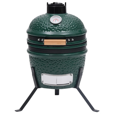 2-i-1 Kamado-røgegrill 56 cm keramisk grøn