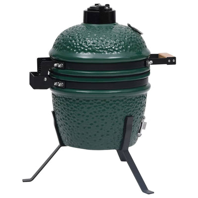 2-i-1 Kamado-røgegrill 56 cm keramisk grøn