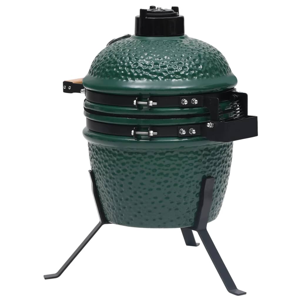 2-i-1 Kamado-røgegrill 56 cm keramisk grøn