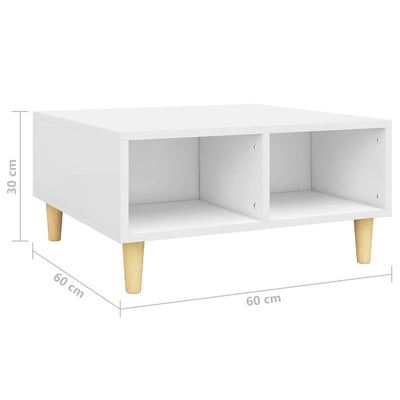 sofabord 60x60x30 cm konstrueret træ hvid