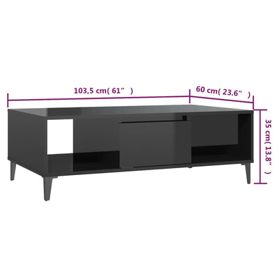 sofabord 103,5x60x35 cm konstrueret træ sort højglans