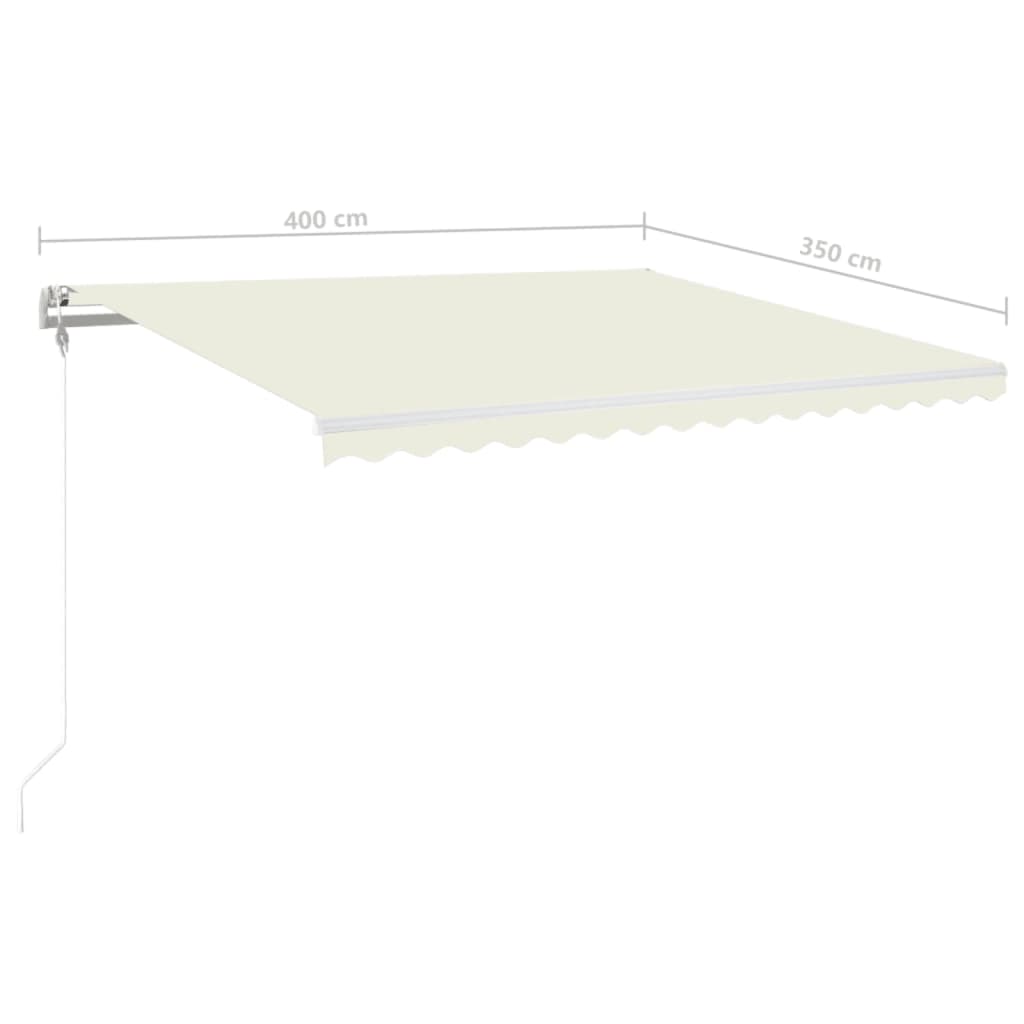 markise m. LED + vindsensor 400x350 cm automatisk creme