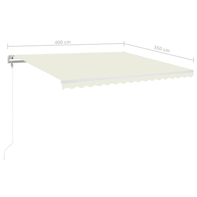 markise m. LED + vindsensor 400x350 cm automatisk creme