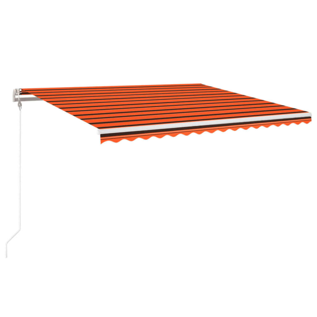 markise m. LED + vindsensor 400x350 cm automatisk orange/brun