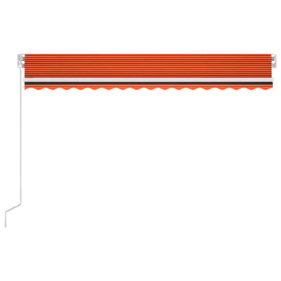 markise m. LED + vindsensor 400x350 cm automatisk orange/brun