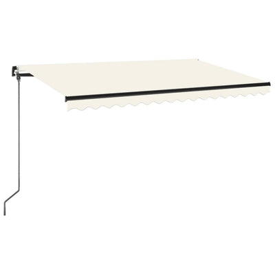 markise m. LED-lys 400x350 cm manuel betjening cremefarvet