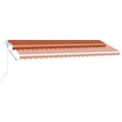 markise m. LED+vindsensor 500x300 cm automatisk orange/brun