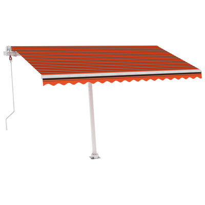 markise m. LED + vindsensor 400x350 cm automatisk orange/brun