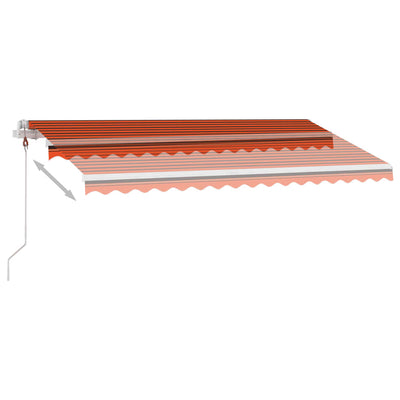 markise m. LED + vindsensor 400x350 cm automatisk orange/brun