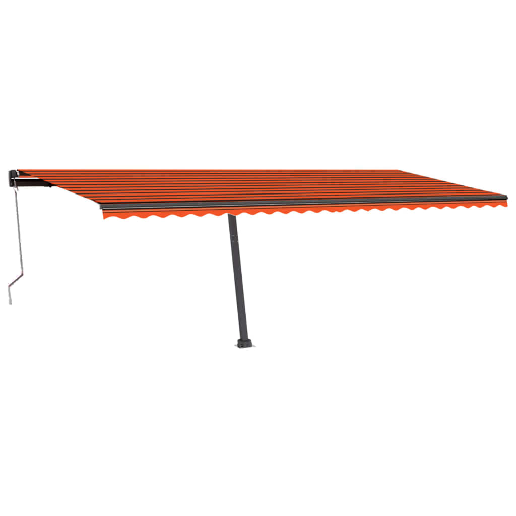 fritstående markise 600x300 cm automatisk betjening orange/brun