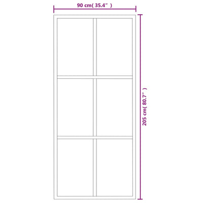 skydedør 90x205 cm sikkerhedsglas og aluminium sort