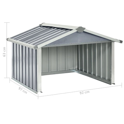 garage til robotplæneklipper 92x97x63 cm galvaniseret stål grå