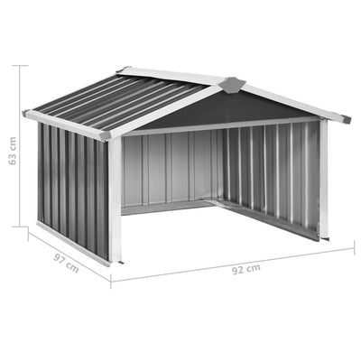 skur til robotplæneklipper 92x97x63 cm galvaniseret stål grå