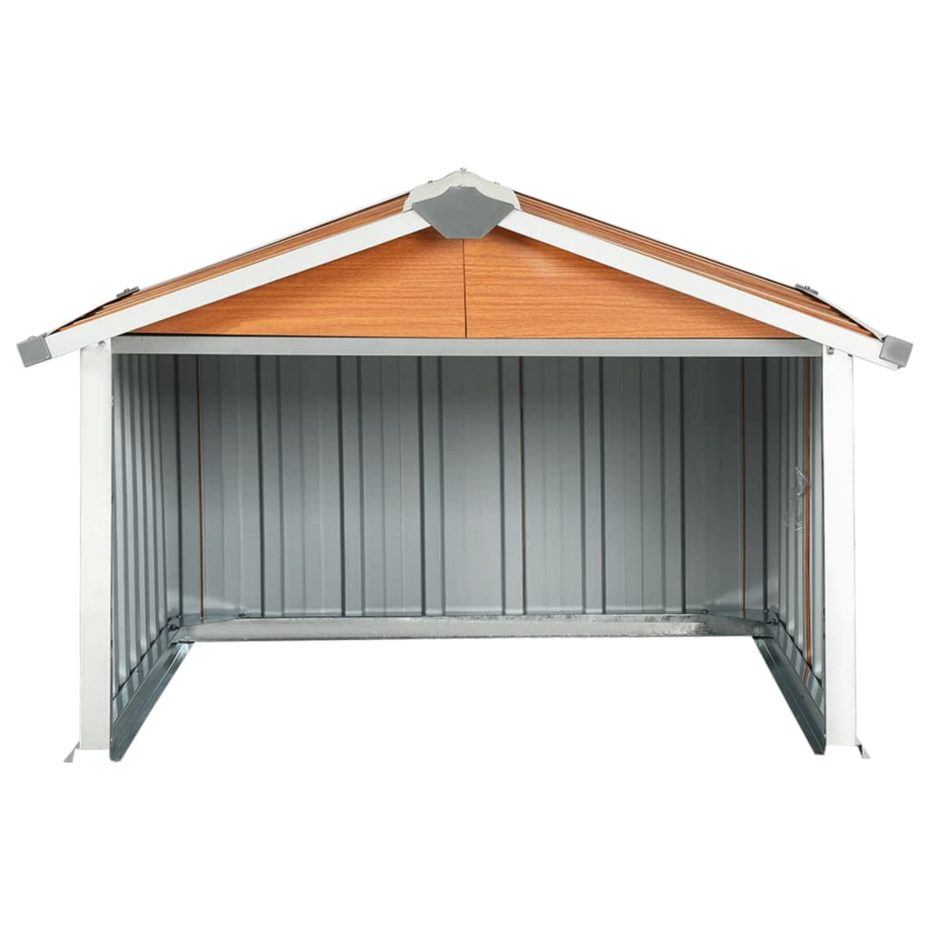 garage til robotplæneklipper 92x97x63 cm galvaniseret stål brun