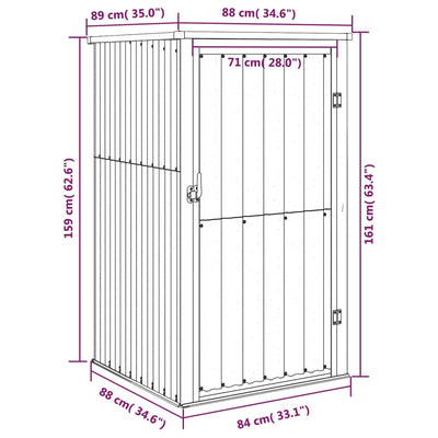 redskabsskur til haven 88x89x161 cm galvaniseret stål antracit