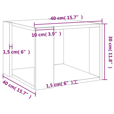 sofabord 40x40x30 cm konstrueret træ sonoma-eg