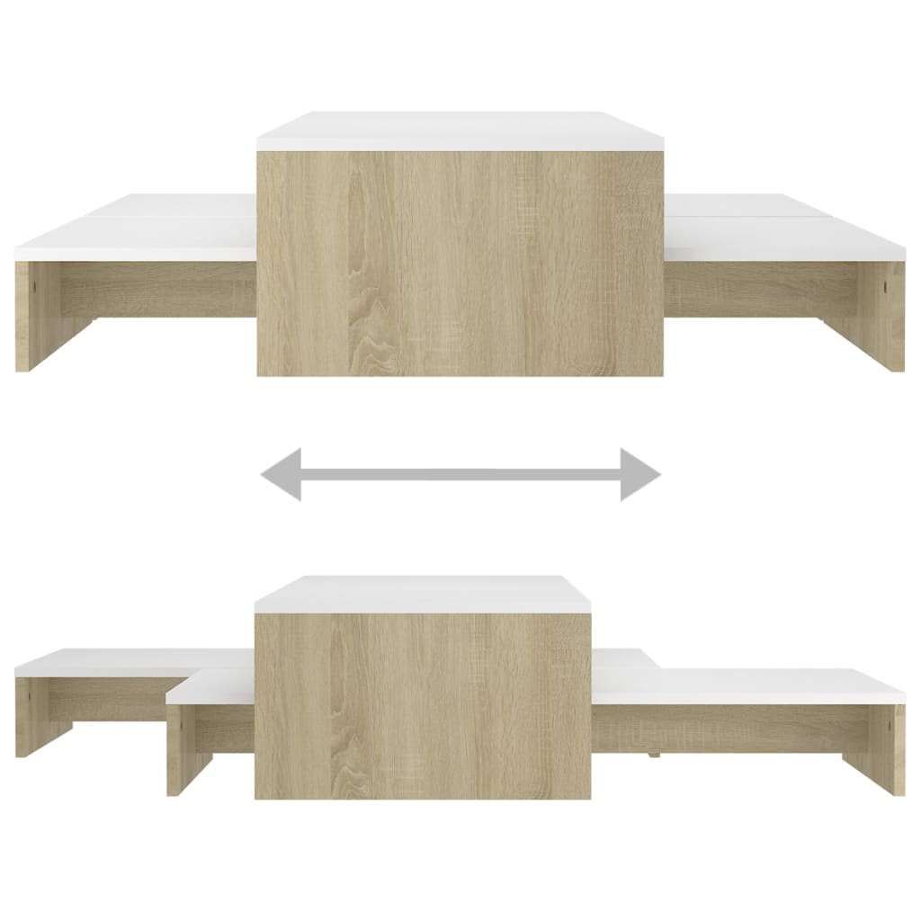 indskudsborde 100x100x26,5 cm hvid og sonoma-eg