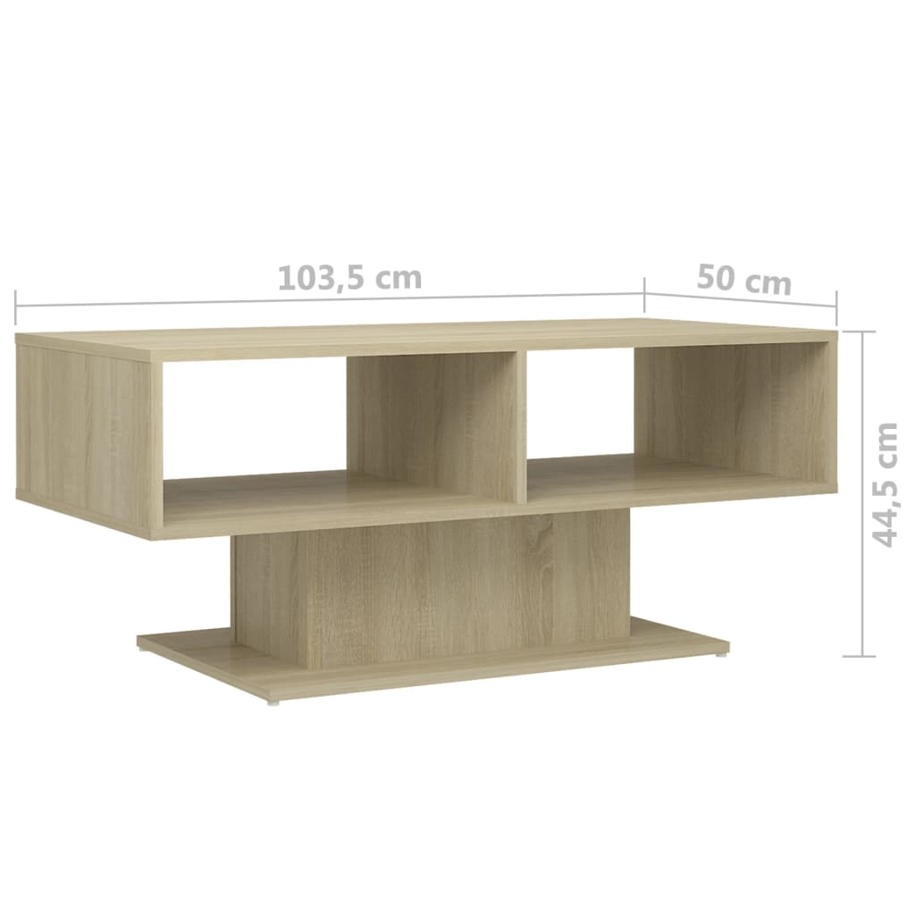 sofabord 103,5x50x44,5 cm konstrueret træ sonoma-eg