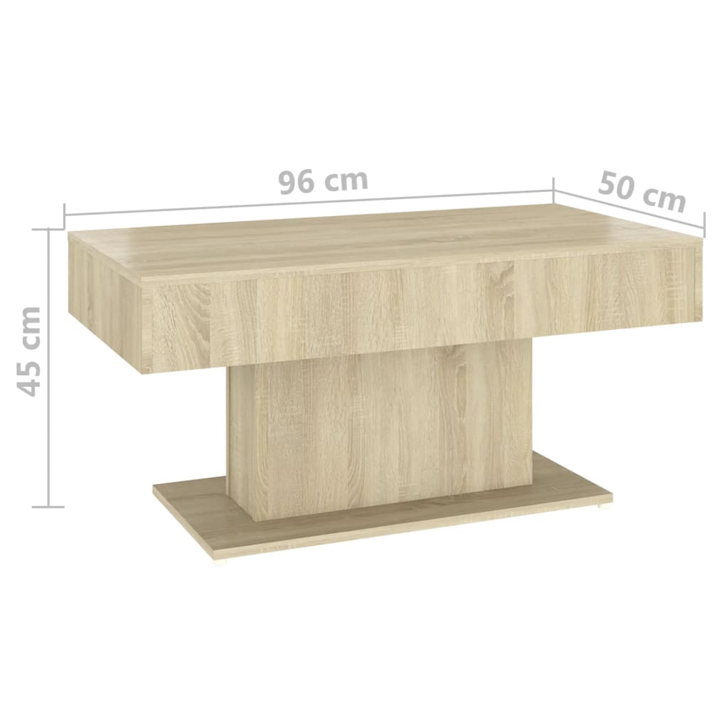 sofabord 96x50x45 cm konstrueret træ sonoma-eg