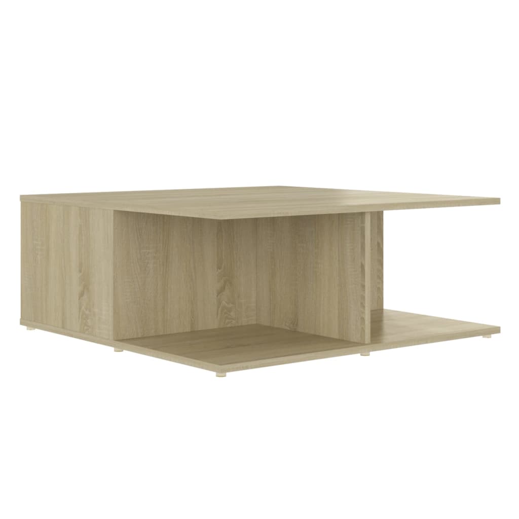 sofabord 80x80x31 cm konstrueret træ sonoma-eg