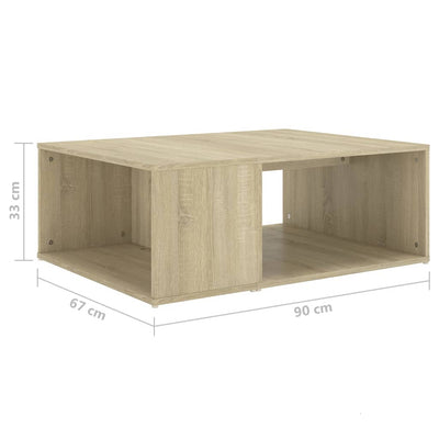 sofabord 90x67x33 cm konstrueret træ sonoma-eg