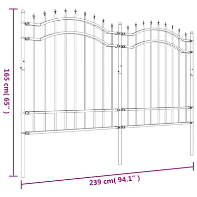 havehegn med spydtop 165 cm pulverlakeret stål sort