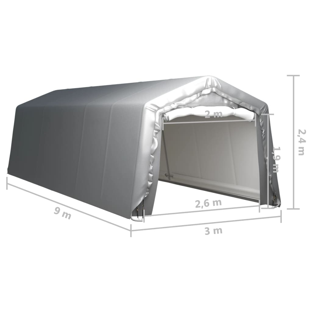 opbevaringstelt 300x900 cm stål grå