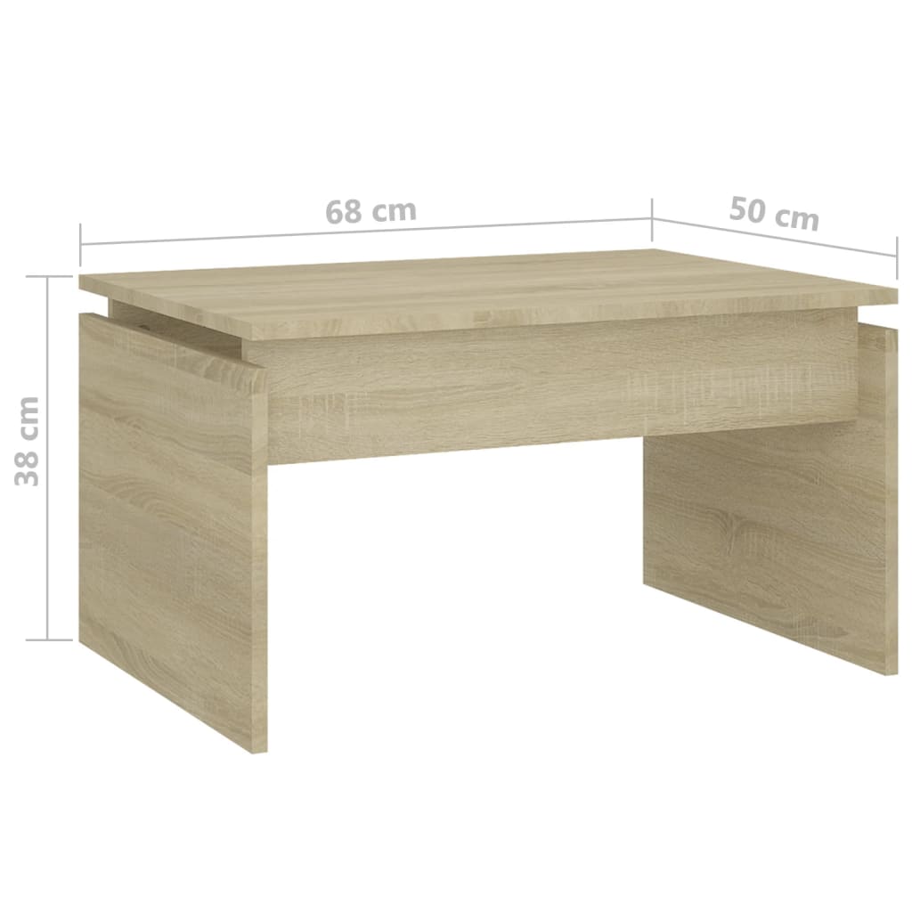 sofabord 68x50x38 cm konstrueret træ sonoma-eg