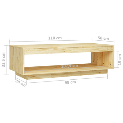 sofabord 110x50x33,5 cm massivt fyrretræ