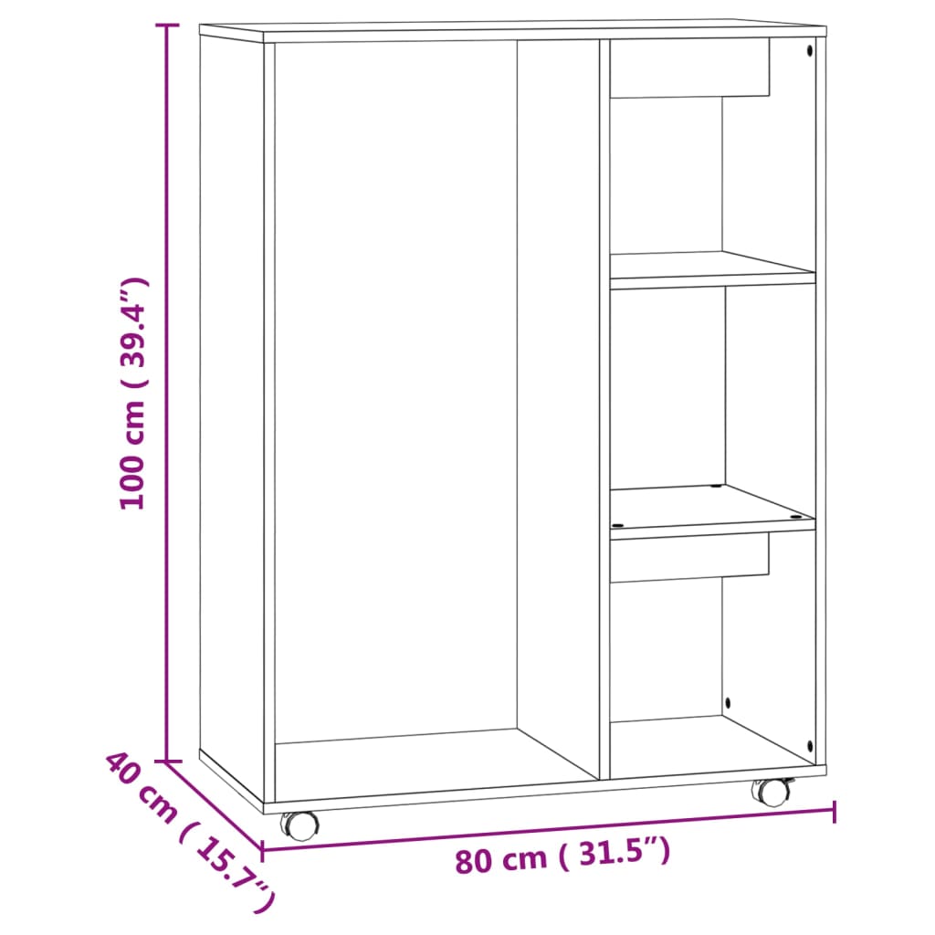 klædeskab 80x40x110 cm konstrueret træ betongrå