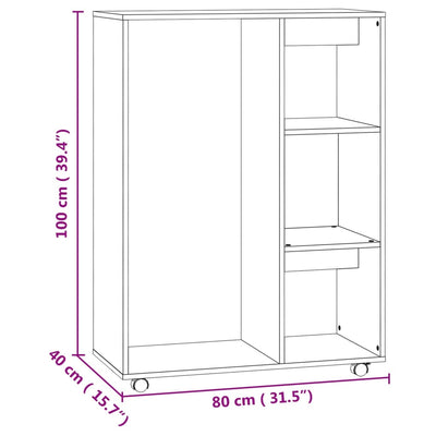 klædeskab 80x40x110 cm konstrueret træ betongrå