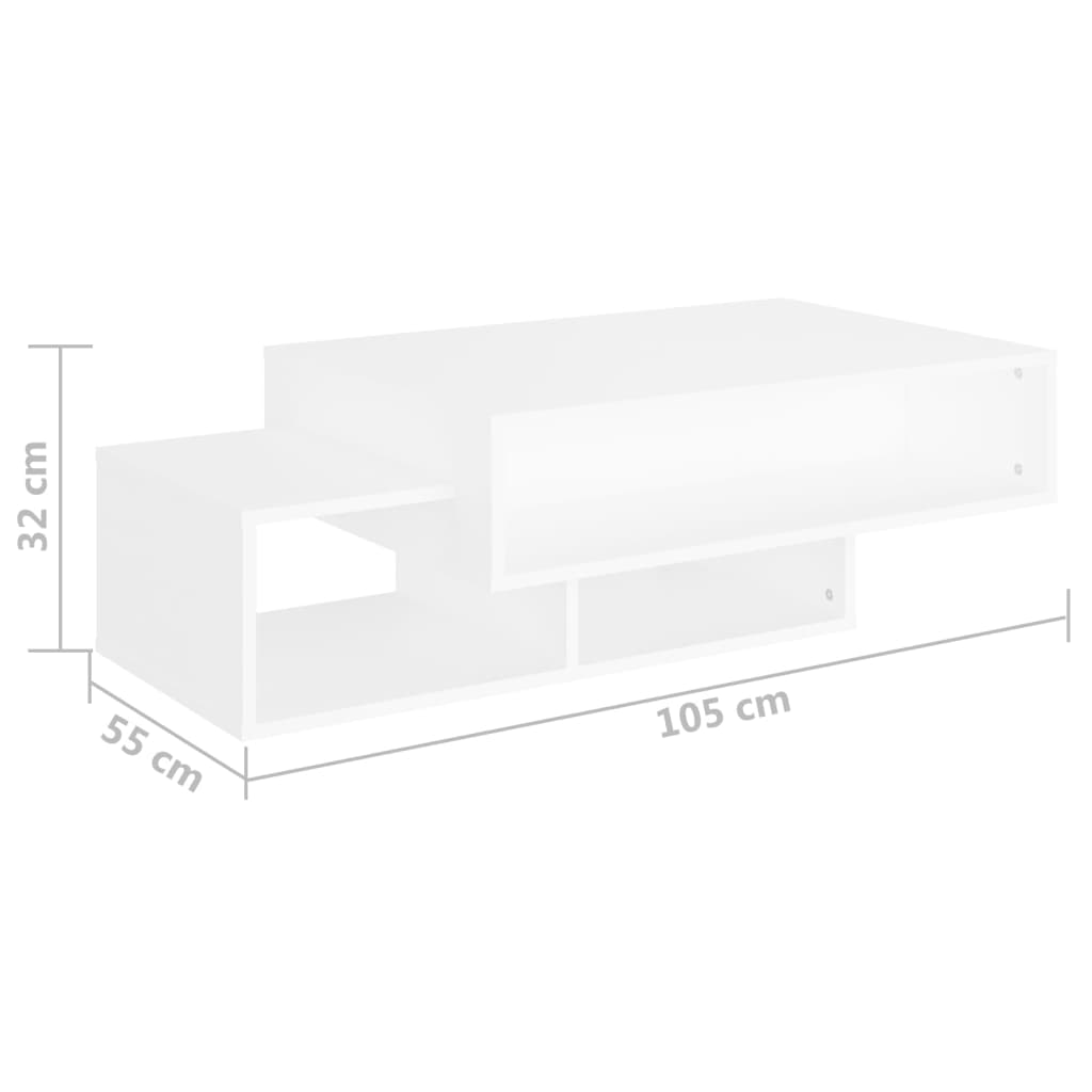 sofabord 105x55x32 cm konstrueret træ hvid