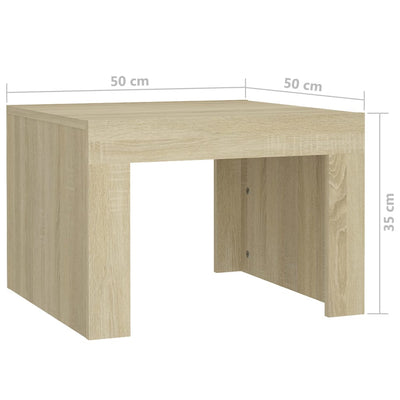 sofabord 50x50x35 cm konstrueret træ sonoma-eg